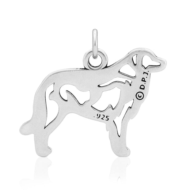 Great Pyrenees Pendant Body Design in Sterling Silver Back Side View.