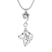 Crystal Great Pyrenees Necklace, Head