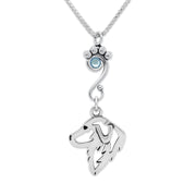 Crystal Great Pyrenees Necklace, Head