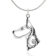 Great Dane Pendant Necklace in Sterling Silver