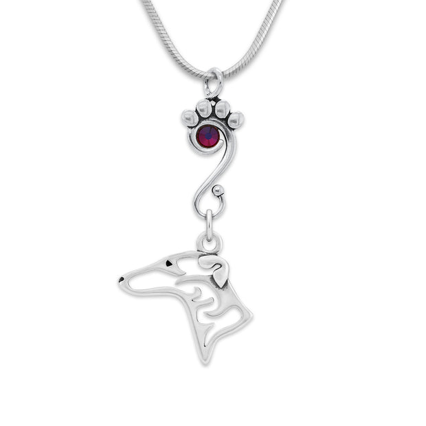 Crystal Greyhound Necklace, Head