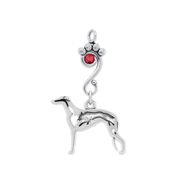 Crystal Greyhound Necklace, w/Fox