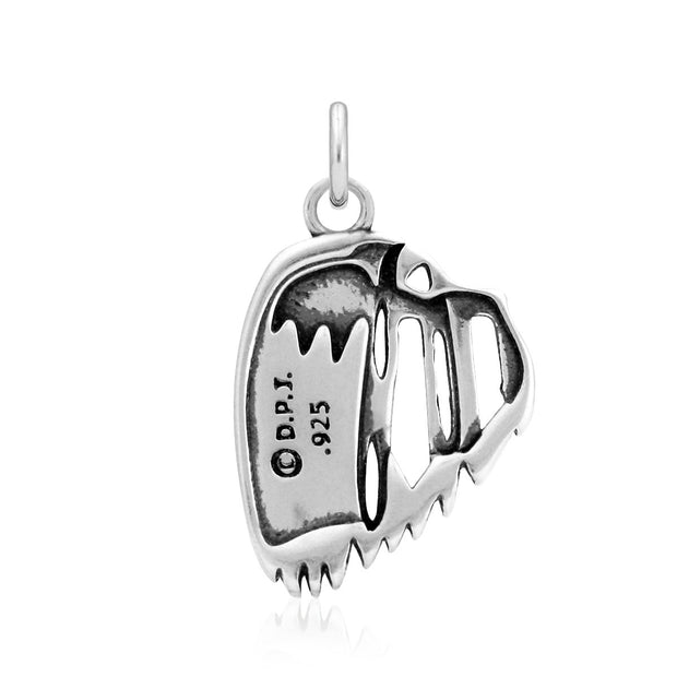 Havanese Pendant Head Design in Sterling Silver Back Side View.