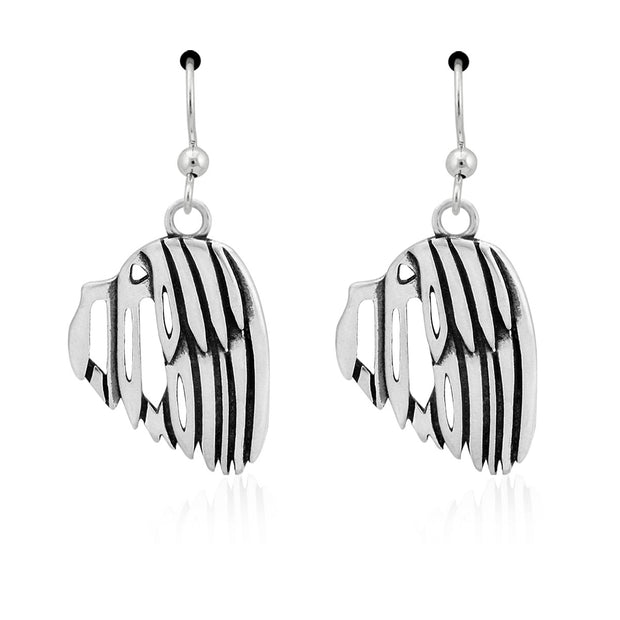 Havanese Earrings Head Design in Sterling Silver in French Hook.