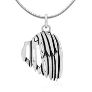 Havanese Necklace Head Design in Sterling Silver on Snake Chain.