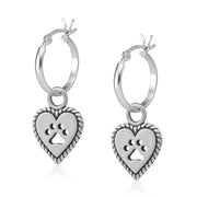 Heart and Paw Hoop Earrings, Roped Into Your Love