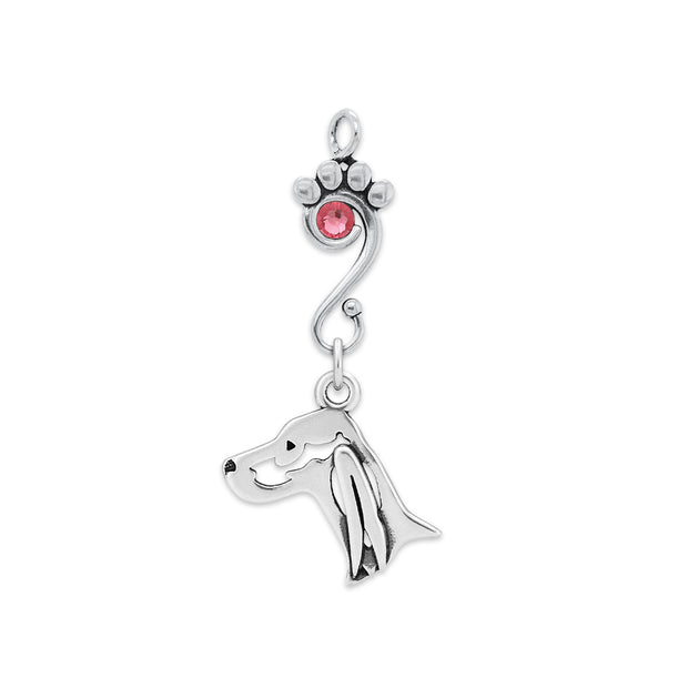 Crystal Irish Setter Necklace, Head