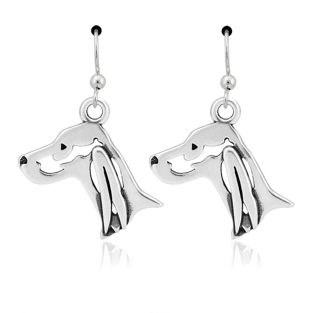 Irish Setter Earrings Head Design in Sterling Silver in French Hook.