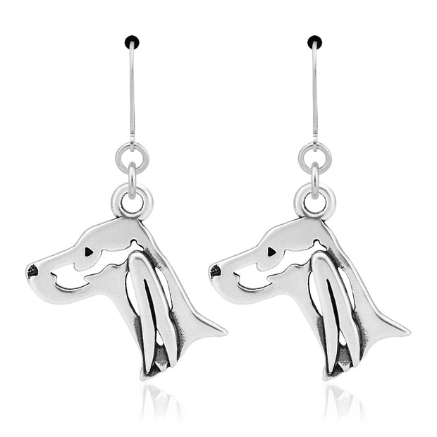 Irish Setter Earrings Head Design in Sterling Silver in Leverback.