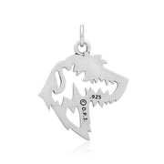 Irish Wolfhound Pendant Head Design in Sterling Silver Back Side View.