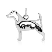 Jack Russell Terrier Pendant Body Design with Fox in Sterling Silver.