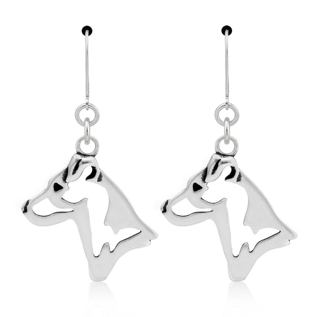 Sterling Silver Jack Russell Terrier Earrings