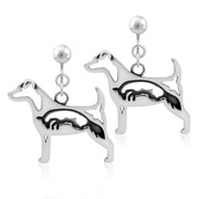 Jack Russell Terrier Earrings in Sterling Silver