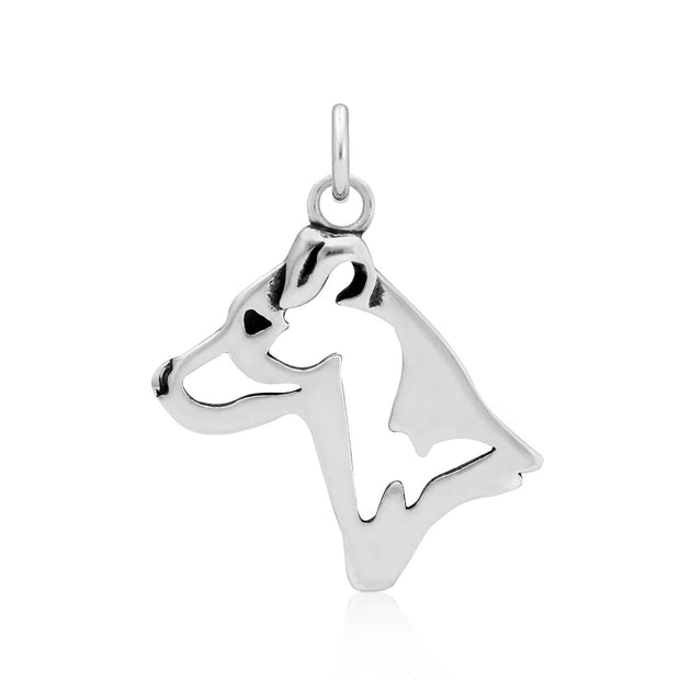 Jack Russell Terrier Pendant Necklace in Sterling Silver, Smooth