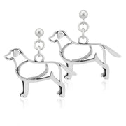 Labrador Retriever Earrings Body Design in Sterling Silver in Dangle Post.