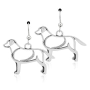 Labrador Retriever Earrings Body Design in Sterling Silver in French Hook.