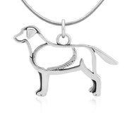 Labrador Retriever Necklace Body Design in Sterling Silver on Snake Chain.