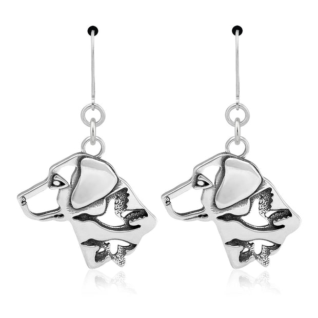 Labrador Retriever Earrings, w/Ducks Head