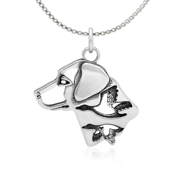 Labrador Retriever Pendant Necklace in Sterling Silver