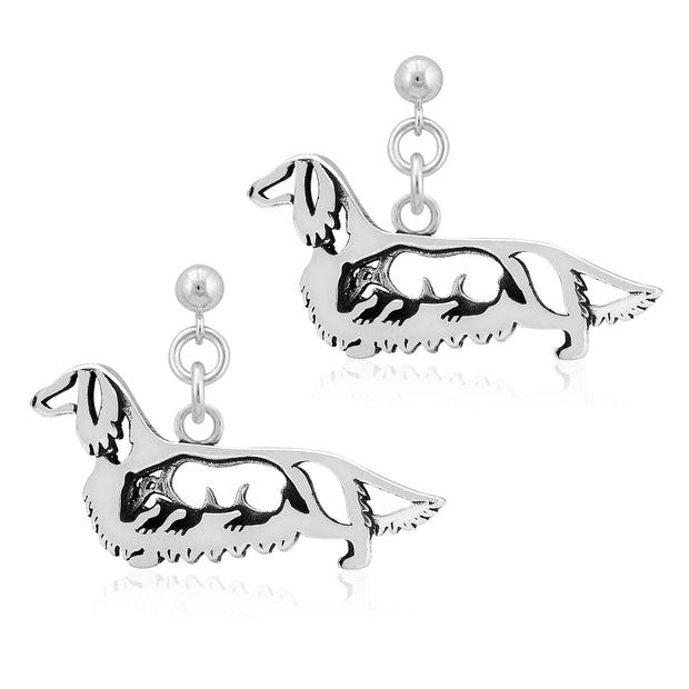 Dachshund Earrings, Longhaired