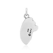 Maltese Pendant Head Design in Sterling Silver Back Side View.