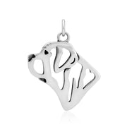 Mastiff Pendant Head Design in Sterling Silver.