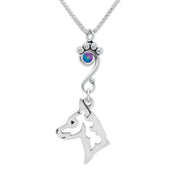 Crystal Miniature Pinscher Necklace, Head