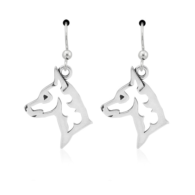 Sterling Silver Miniature Pinscher Earrings