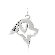 Newfoundland Pendant Head Design in Sterling Silver Back Side View.