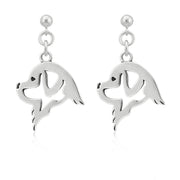 Newfoundland Earrings Head Design in Sterling Silver in Dangle Post.