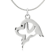 Newfoundland Necklace Head Design in Sterling Silver on Box Chain.