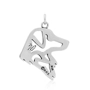 Nova Scotia Duck Tolling Retriever Pendant Head Design in Sterling Silver Back Side View.