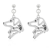 Nova Scotia Duck Tolling Retriever Earrings Head Design in Sterling Silver in Dangle Post.