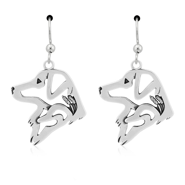 Nova Scotia Duck Tolling Retriever Earrings Head Design in Sterling Silver in French Hook.