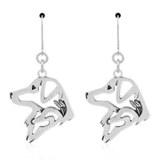 Nova Scotia Duck Tolling Retriever Earrings Head Design in Sterling Silver in Leverback.