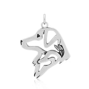 Nova Scotia Duck Tolling Retriever Pendant Head Design in Sterling Silver.