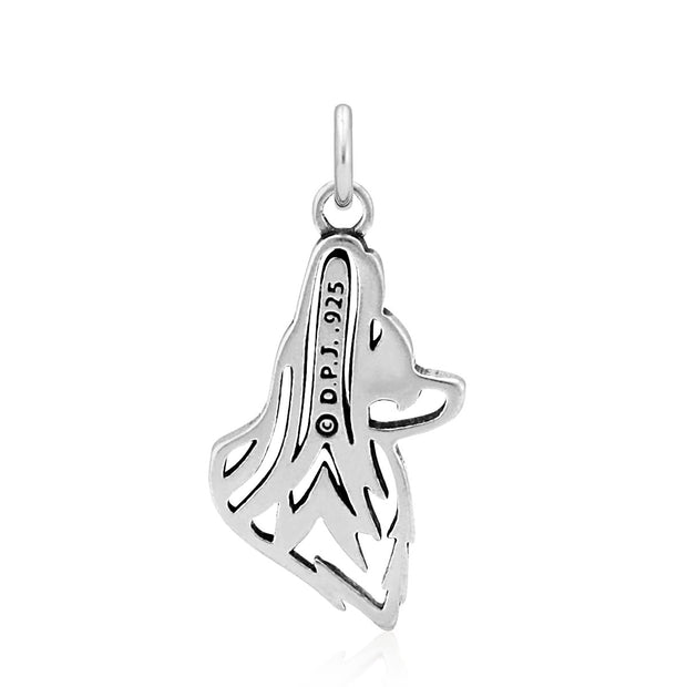 Papillon Pendant Head Design in Sterling Silver Back Side View.