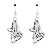 Papillon Earrings Head Design in Sterling Silver in French Hook.