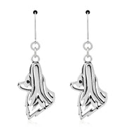 Papillon Earrings Head Design in Sterling Silver in Leverback.