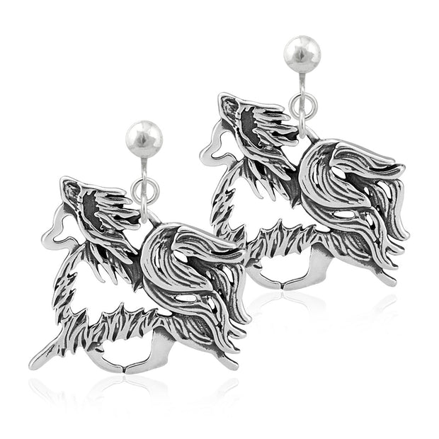 Papillon Clip-On Earrings Gaiting Body Design in Sterling Silver.