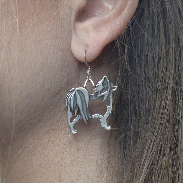 Papillon Earrings Body Design in Sterling Silver on Model.