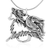 Papillon Necklace Gaiting Body Design in Sterling Silver on Box Chain.