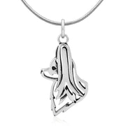 Papillon Necklace Head Design in Sterling Silver on Snake Chain.