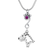 Crystal Parson Russell Terrier Necklace, Broken Coat Head