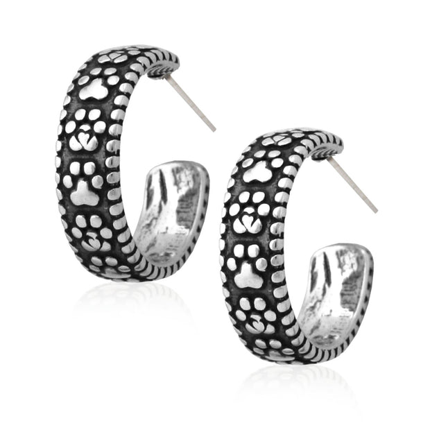 Paw Print Hoop Earrings, Never Ending Paw