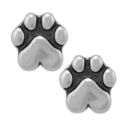 Paw Print Post Earrings in Sterling Silver.