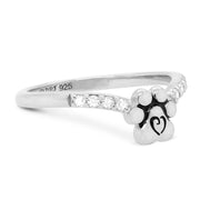 VIP Paw Print CZ Ring