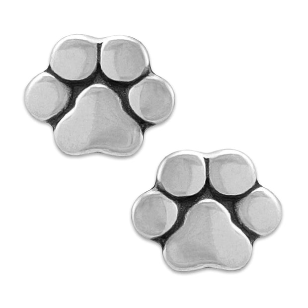 Paw Print Post Earrings, Basic Paw