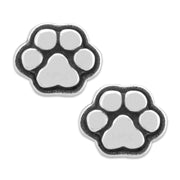 Paw Print Post Earrings in Sterling Silver.