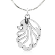 Pomeranian Pendant Necklace in Sterling Silver